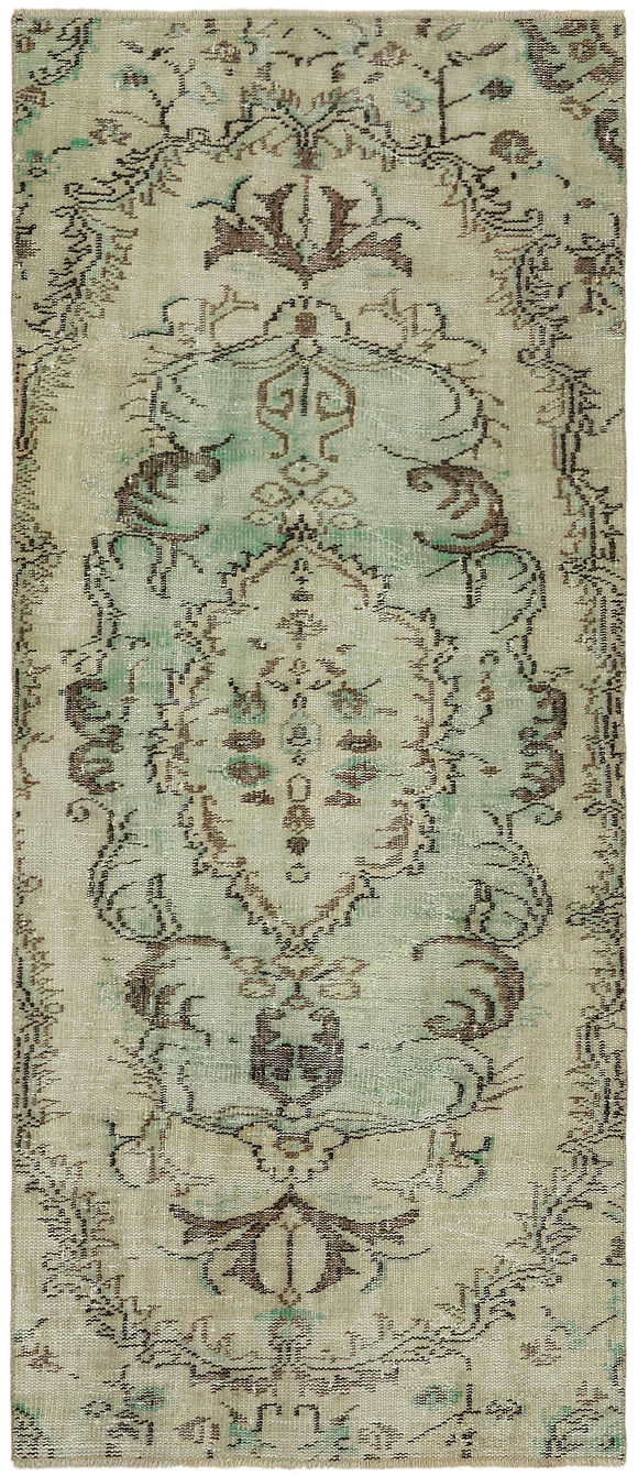 3x7 Beige Turkish Vintage Area Rug - 45798