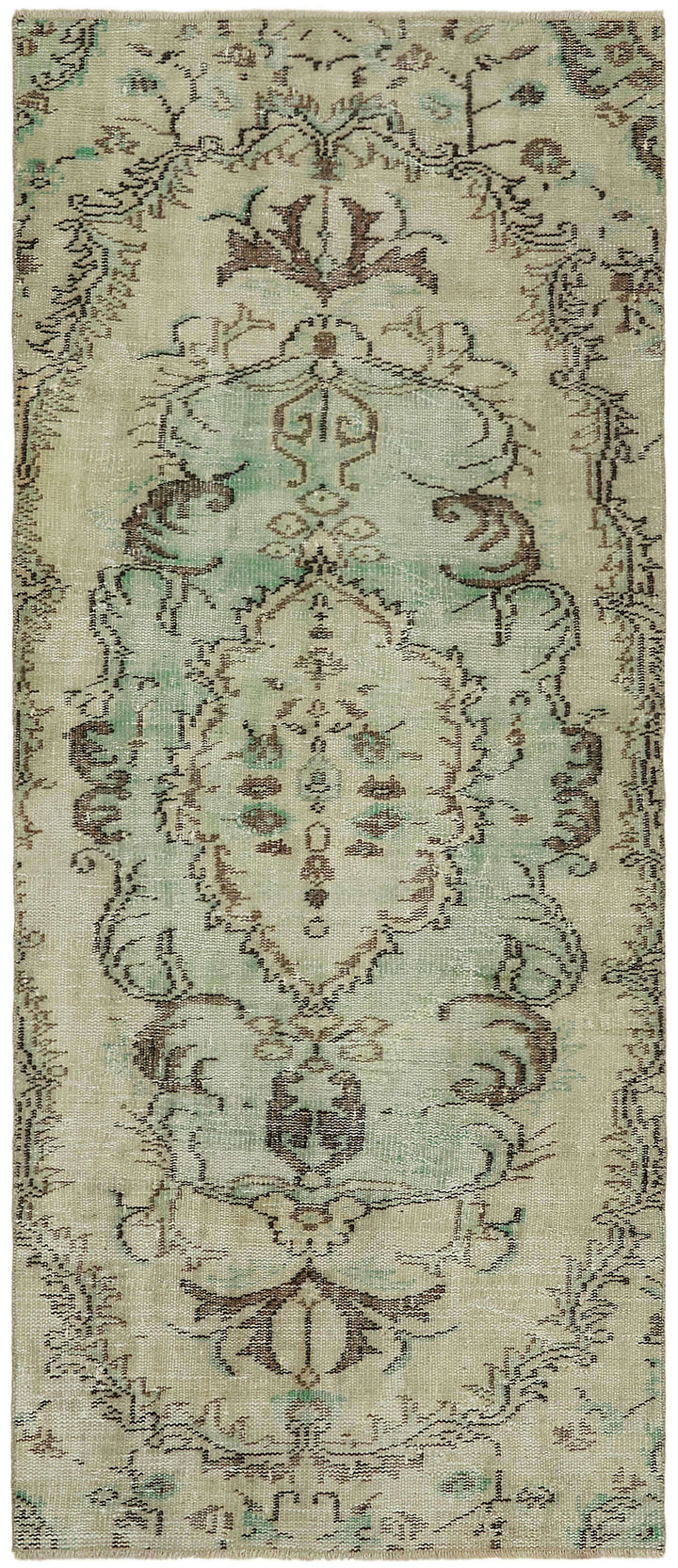 3x7 Beige Turkish Vintage Area Rug - 45798
