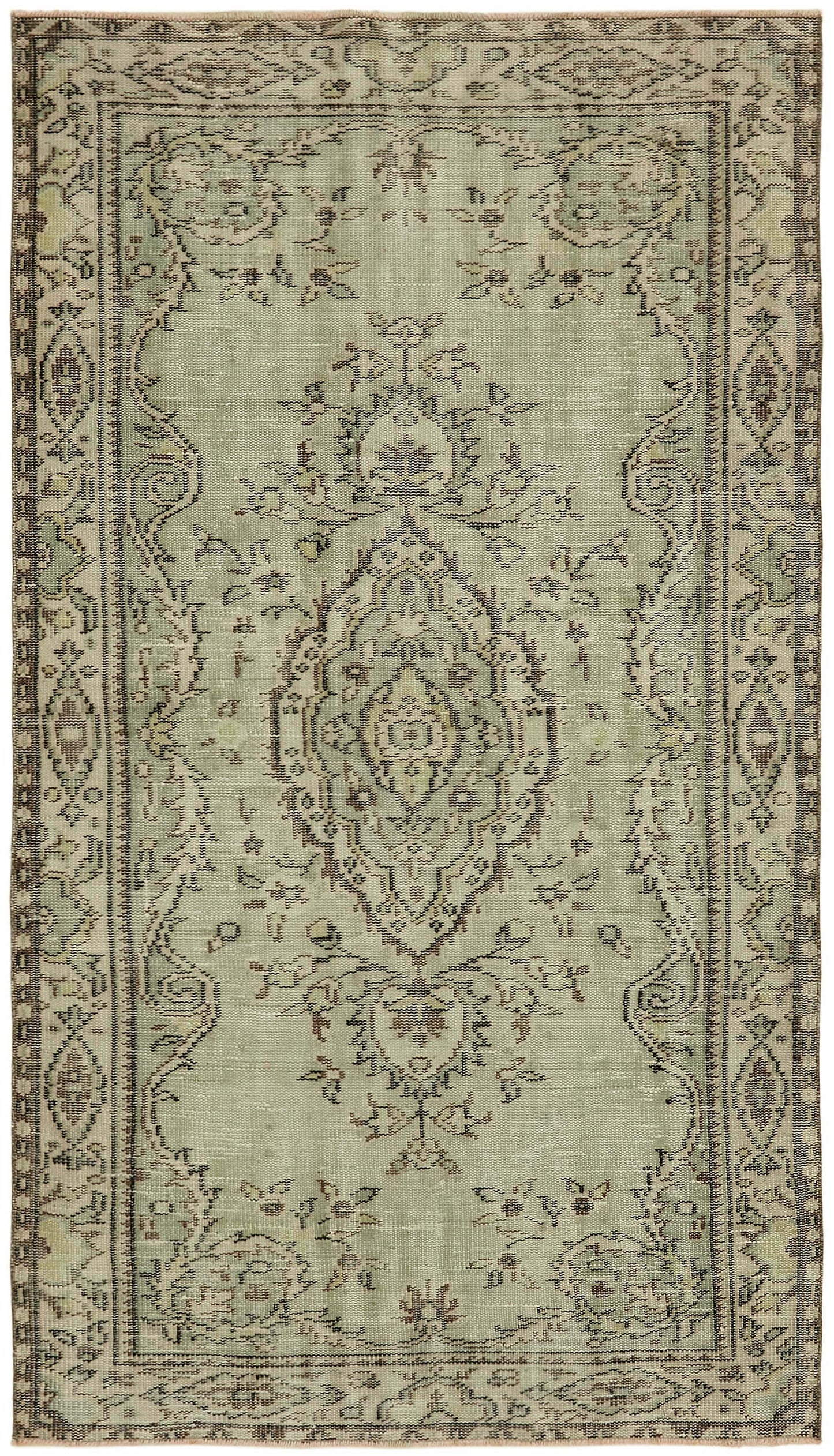 4x7 Beige Turkish Vintage Area Rug - 45799