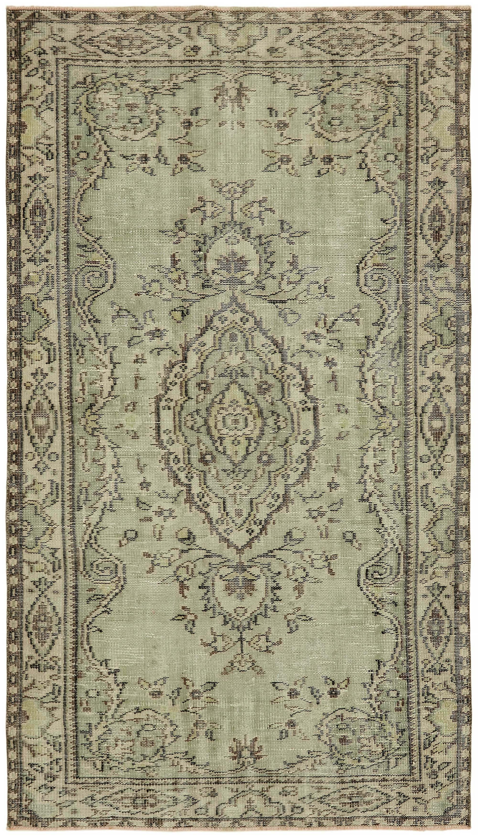 4x7 Beige Turkish Vintage Area Rug - 45799