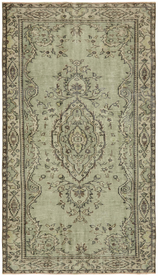 4x7 Beige Turkish Vintage Area Rug - 45799