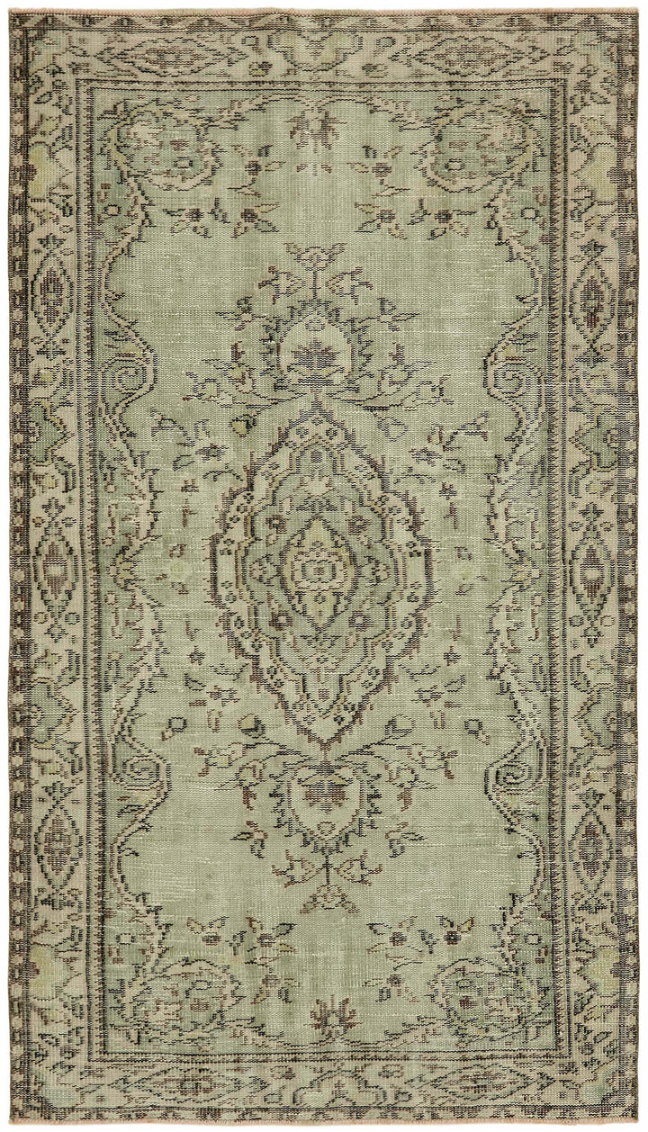4x7 Beige Turkish Vintage Area Rug - 45799