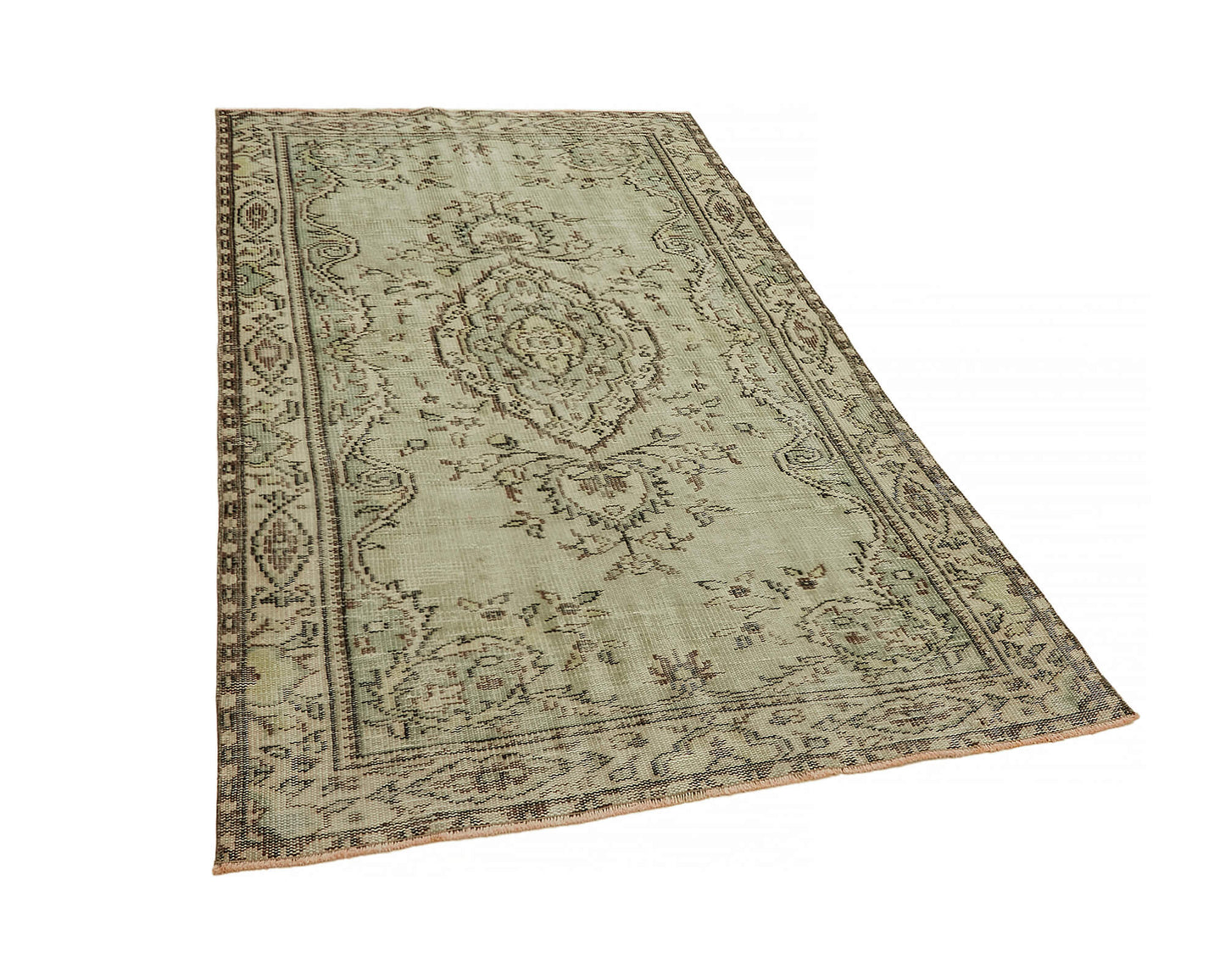4x7 Beige Turkish Vintage Area Rug - 45799