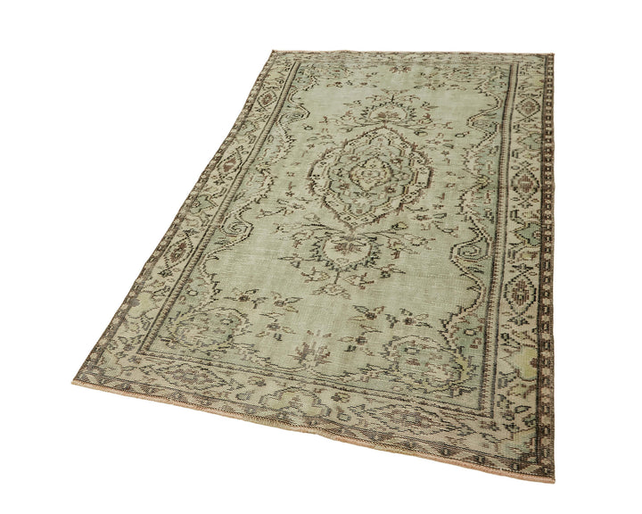 4x7 Beige Turkish Vintage Area Rug - 45799