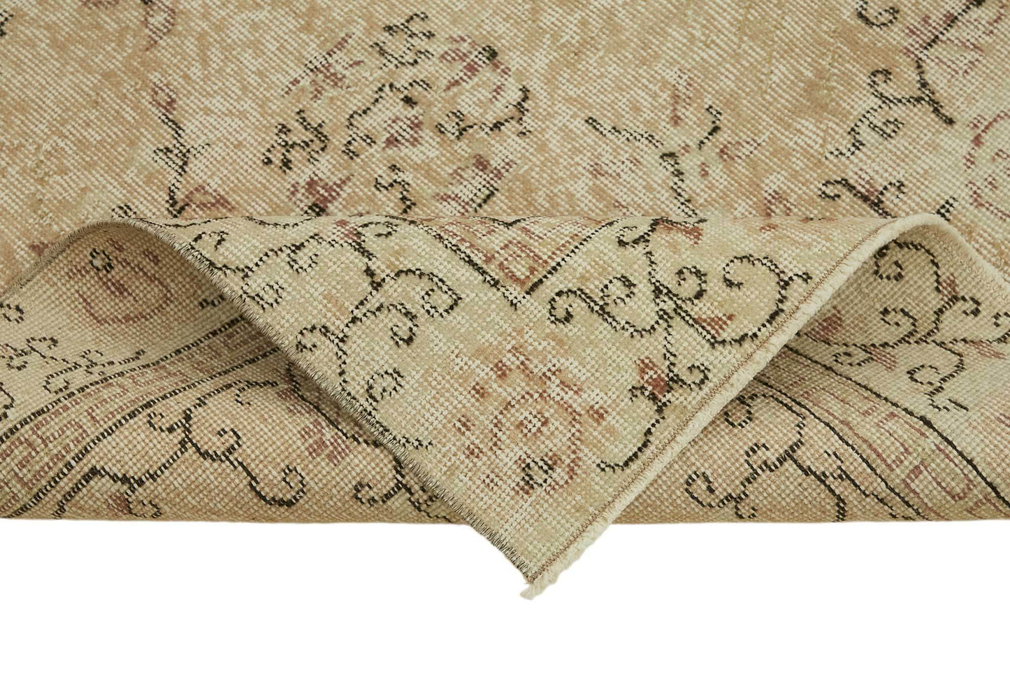 4x6 Beige Turkish Vintage Area Rug - 45800