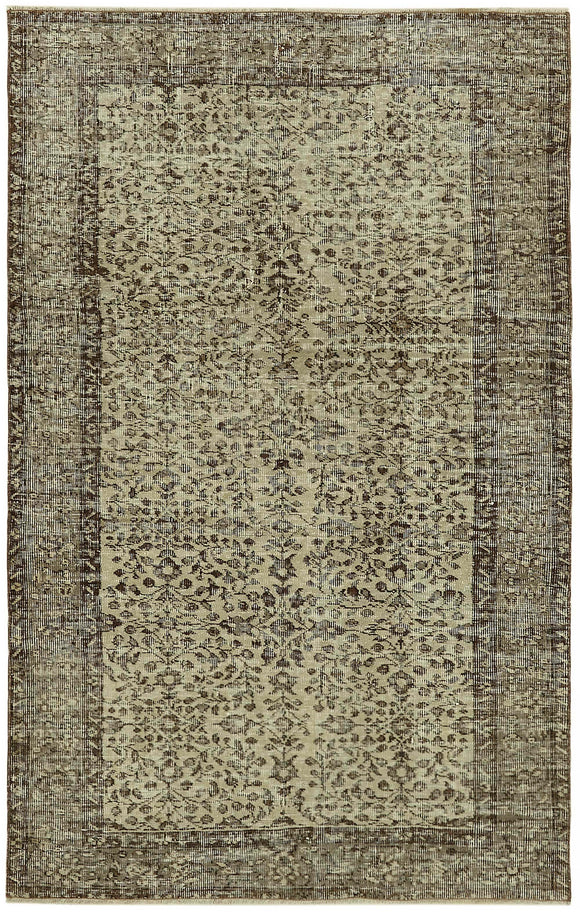 4x6 Beige Turkish Vintage Area Rug - 45801