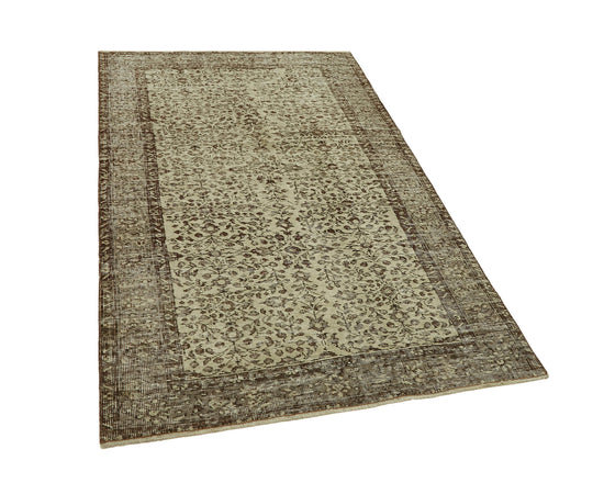 4x6 Beige Turkish Vintage Area Rug - 45801