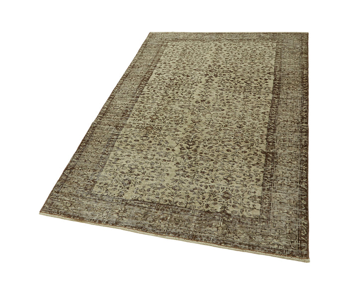 4x6 Beige Turkish Vintage Area Rug - 45801