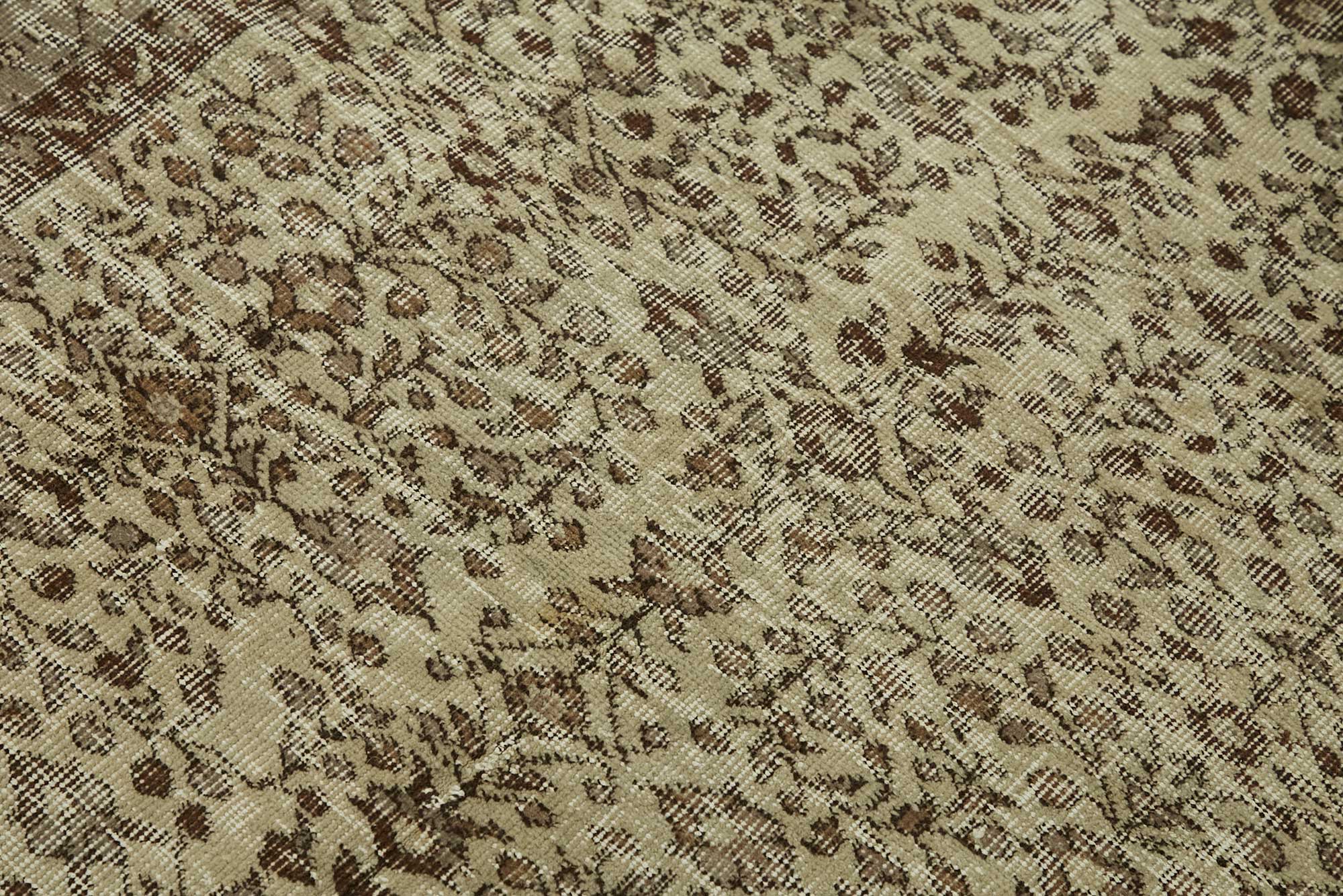 4x6 Beige Turkish Vintage Area Rug - 45801