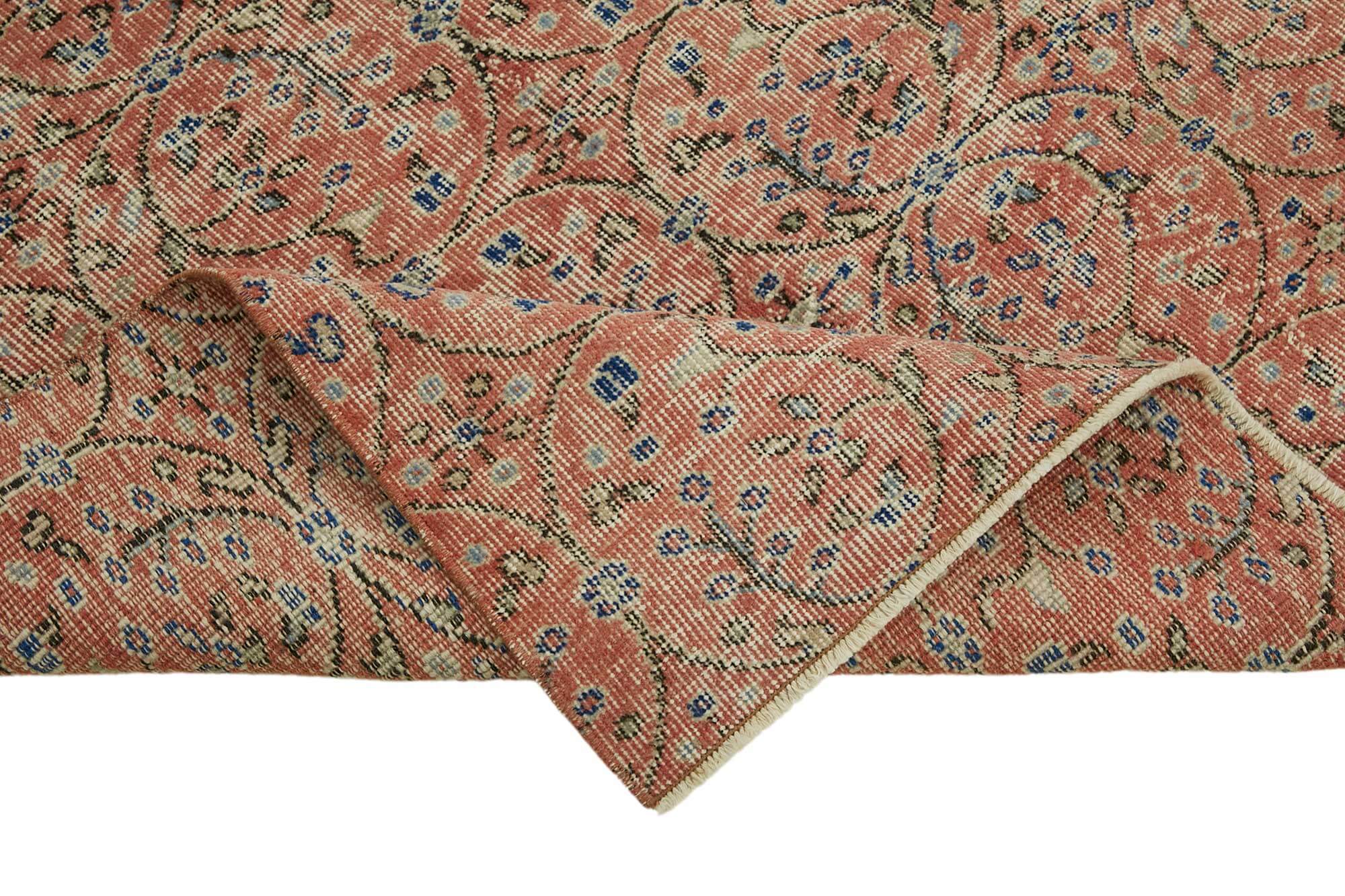 4x6 Red Turkish Vintage Area Rug - 45803