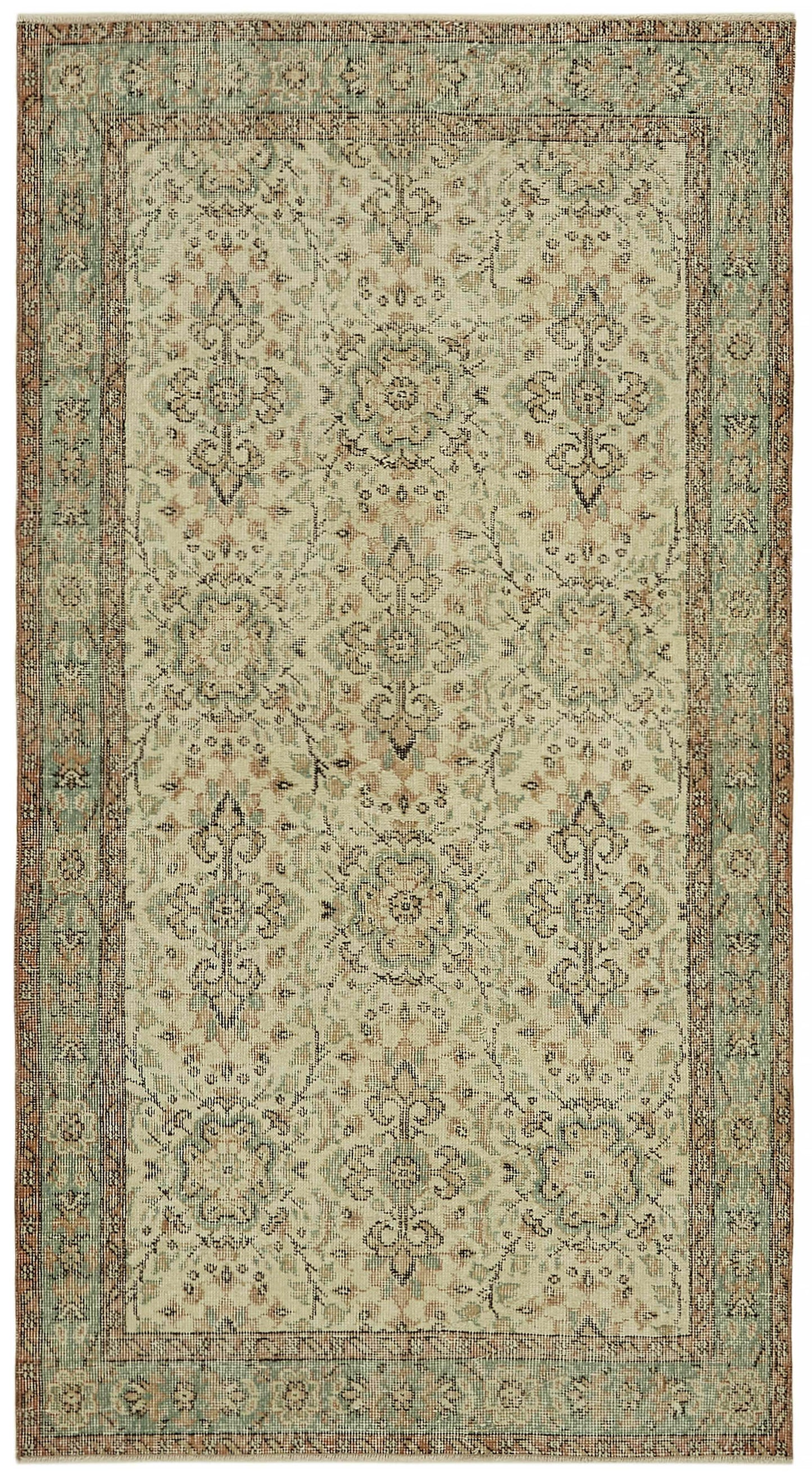 4x7 Beige Turkish Vintage Area Rug - 45804