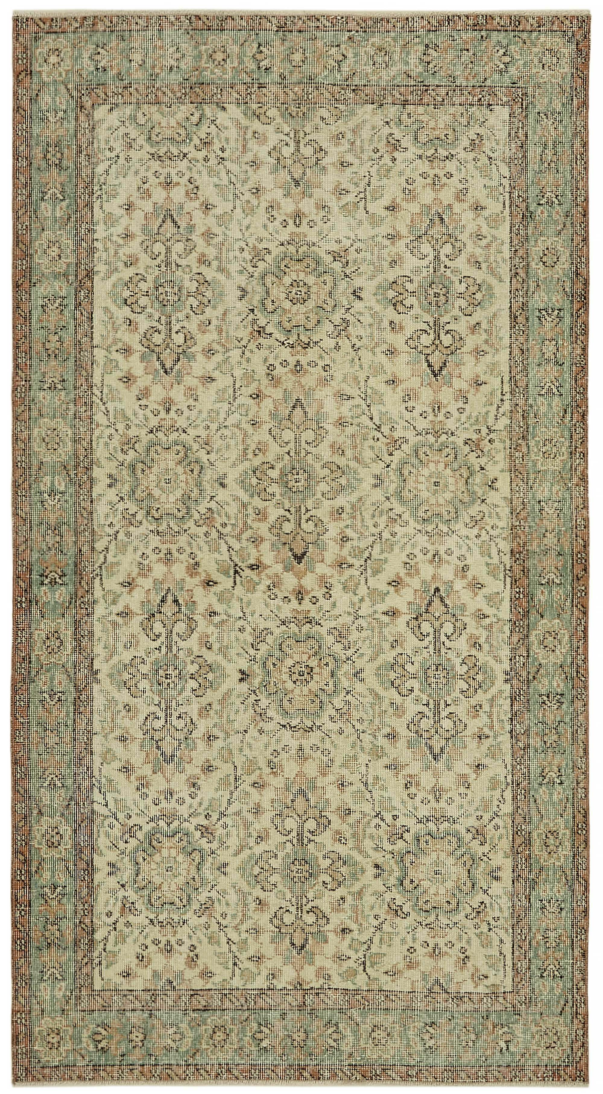 4x7 Beige Turkish Vintage Area Rug - 45804