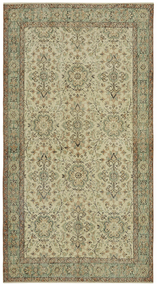4x7 Beige Turkish Vintage Area Rug - 45804