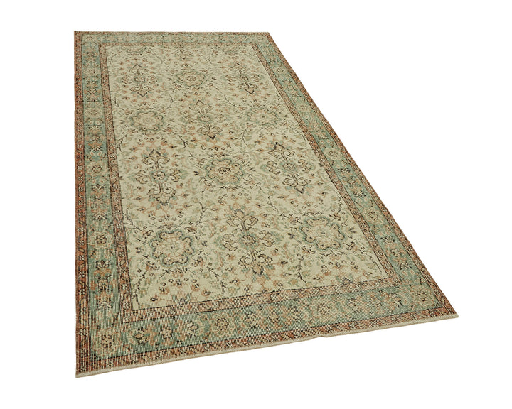 4x7 Beige Turkish Vintage Area Rug - 45804