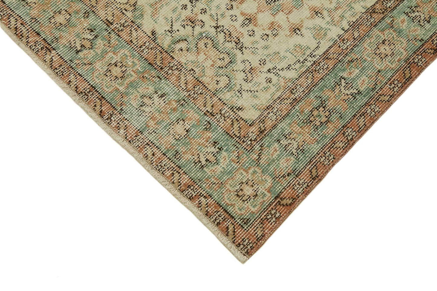 4x7 Beige Turkish Vintage Area Rug - 45804