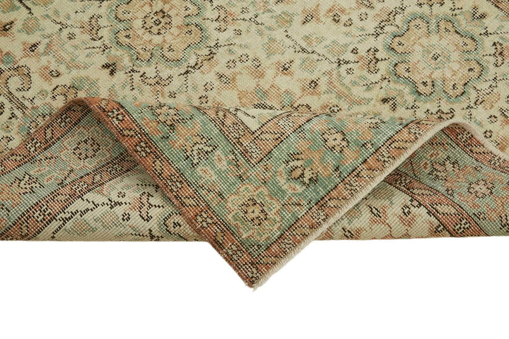 4x7 Beige Turkish Vintage Area Rug - 45804