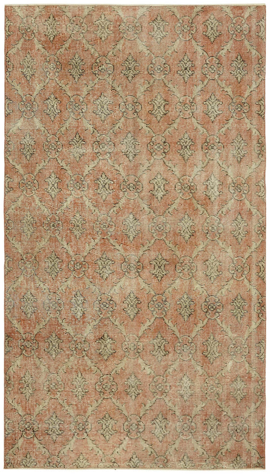 4x7 Orange Turkish Vintage Area Rug - 45805