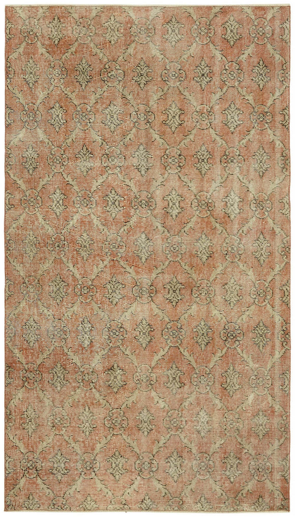 4x7 Orange Turkish Vintage Area Rug - 45805
