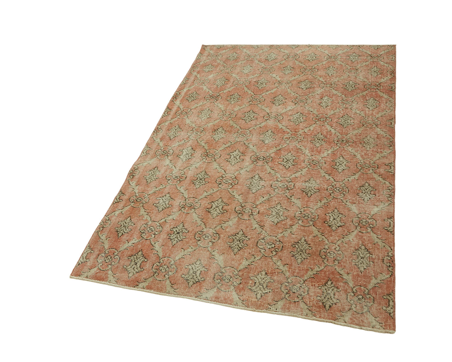 4x7 Orange Turkish Vintage Area Rug - 45805