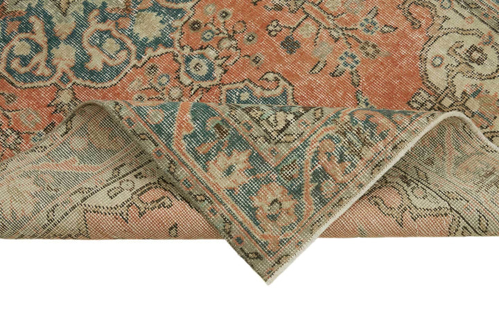 4x7 Orange Turkish Vintage Area Rug - 45808