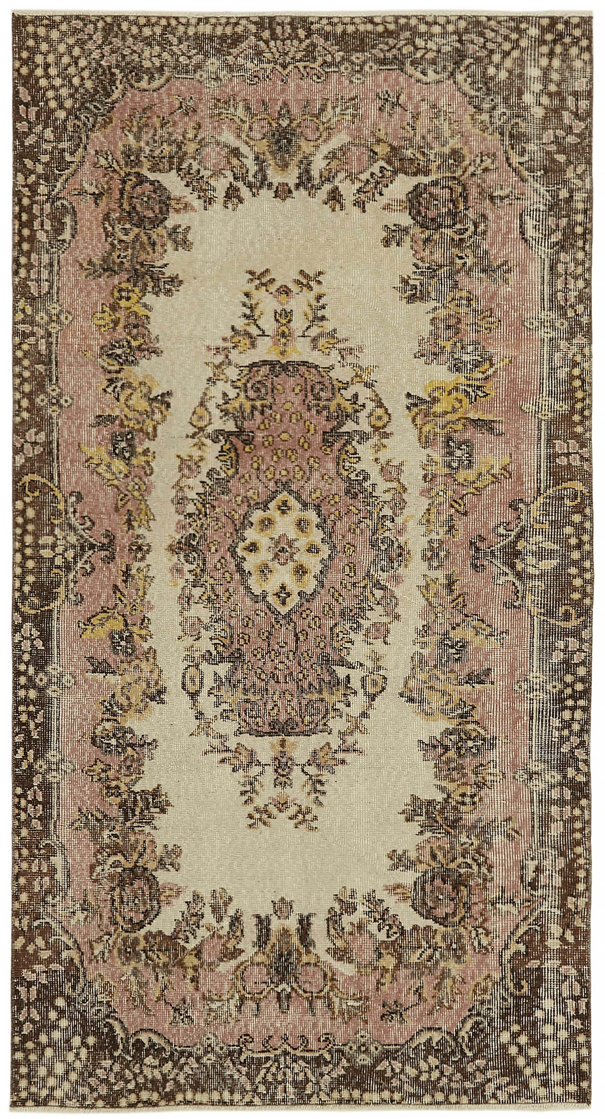 4x7 Beige Turkish Vintage Area Rug - 45809