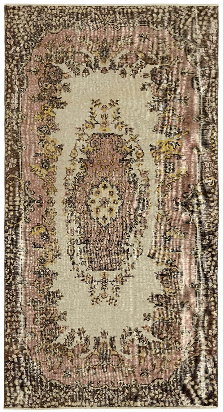 4x7 Beige Turkish Vintage Area Rug - 45809