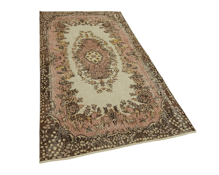 4x7 Beige Turkish Vintage Area Rug - 45809