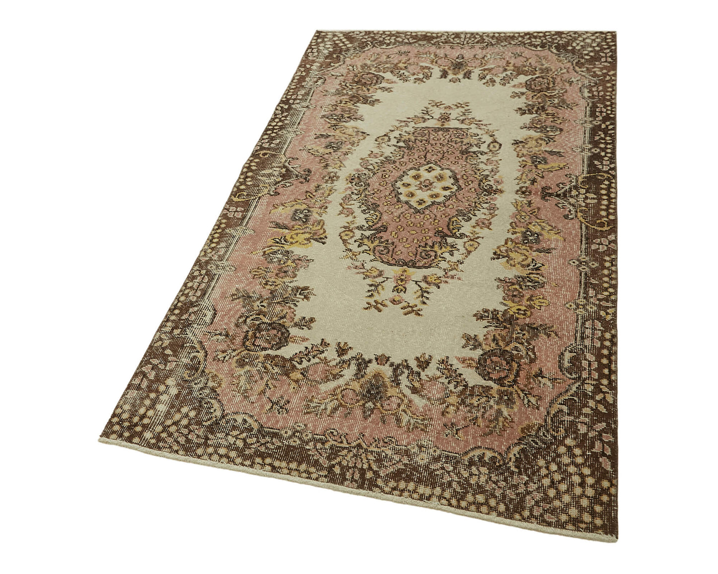 4x7 Beige Turkish Vintage Area Rug - 45809
