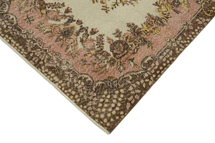 4x7 Beige Turkish Vintage Area Rug - 45809