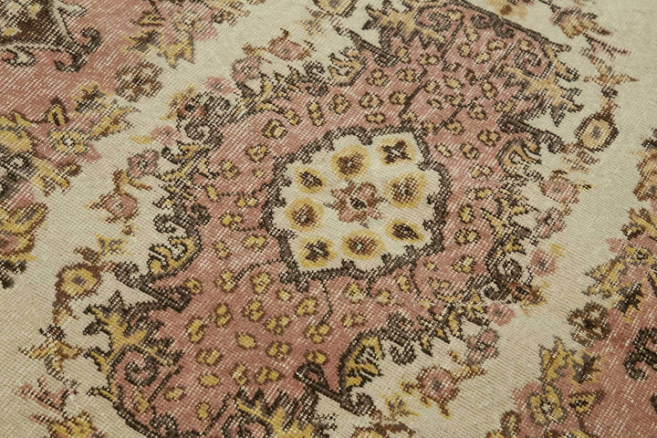 4x7 Beige Turkish Vintage Area Rug - 45809
