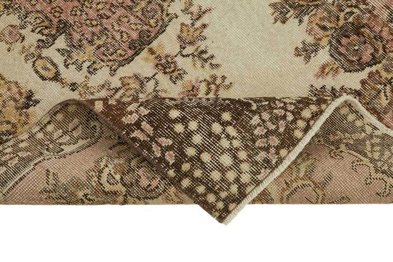 4x7 Beige Turkish Vintage Area Rug - 45809