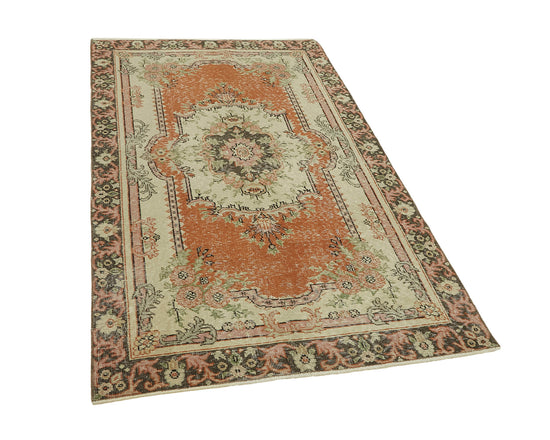 4x6 Beige Turkish Vintage Area Rug - 45810