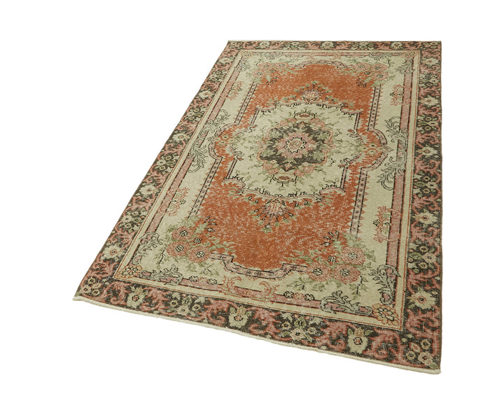 4x6 Beige Turkish Vintage Area Rug - 45810