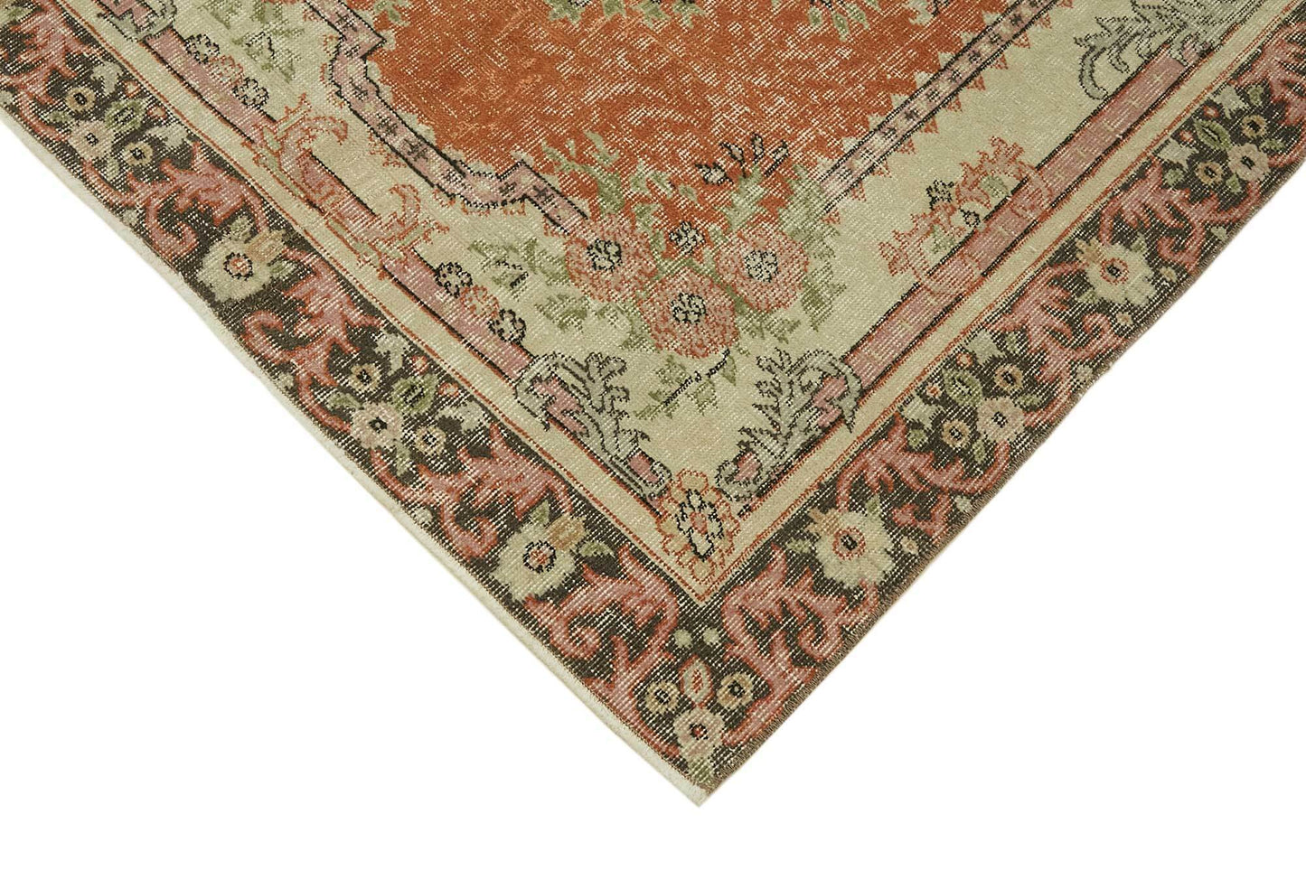 4x6 Beige Turkish Vintage Area Rug - 45810