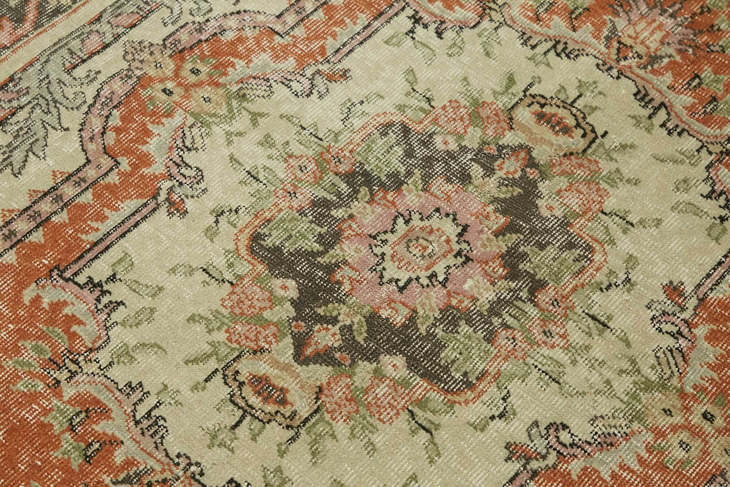 4x6 Beige Turkish Vintage Area Rug - 45810