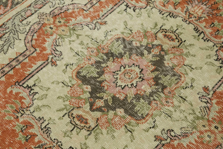 4x6 Beige Turkish Vintage Area Rug - 45810
