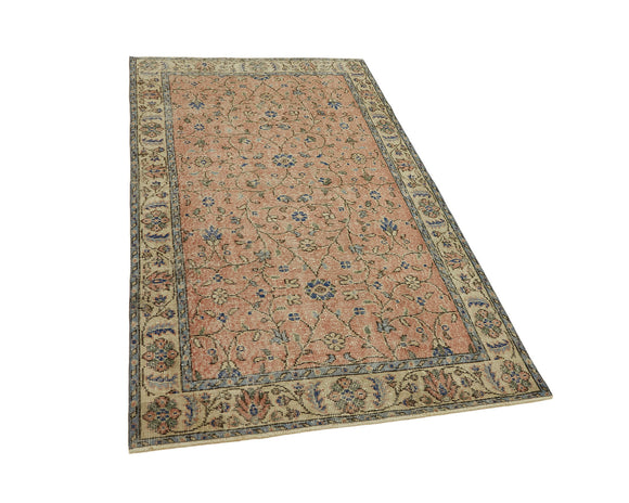 4x7 Beige Turkish Vintage Area Rug - 45811