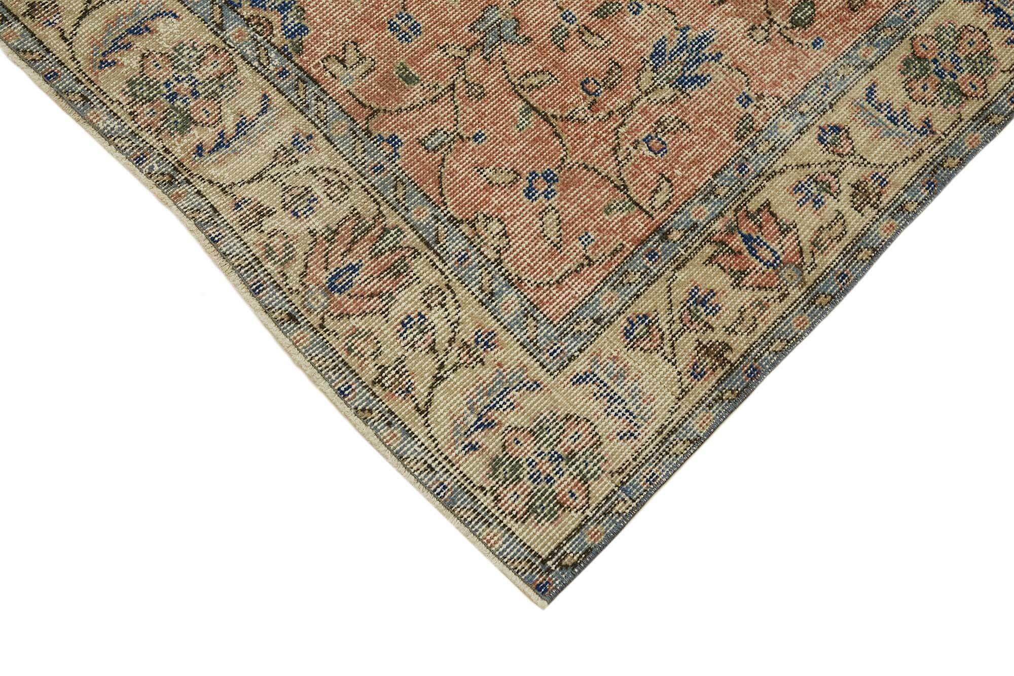 4x7 Beige Turkish Vintage Area Rug - 45811