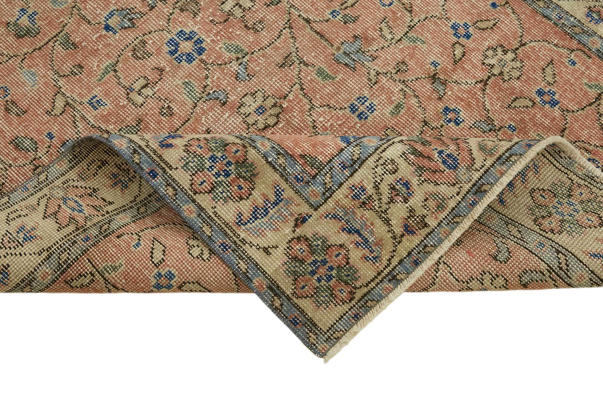 4x7 Beige Turkish Vintage Area Rug - 45811