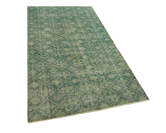 4x7 Green Turkish Vintage Area Rug - 45812