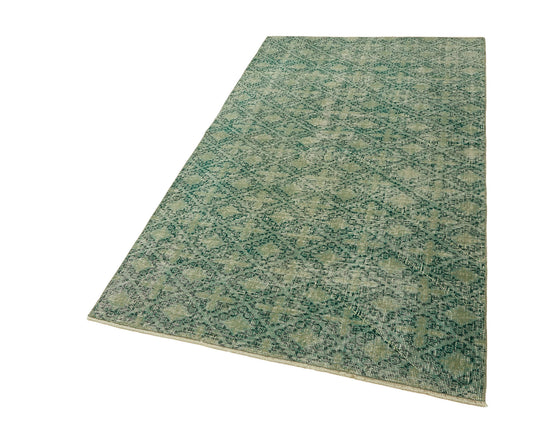 4x7 Green Turkish Vintage Area Rug - 45812
