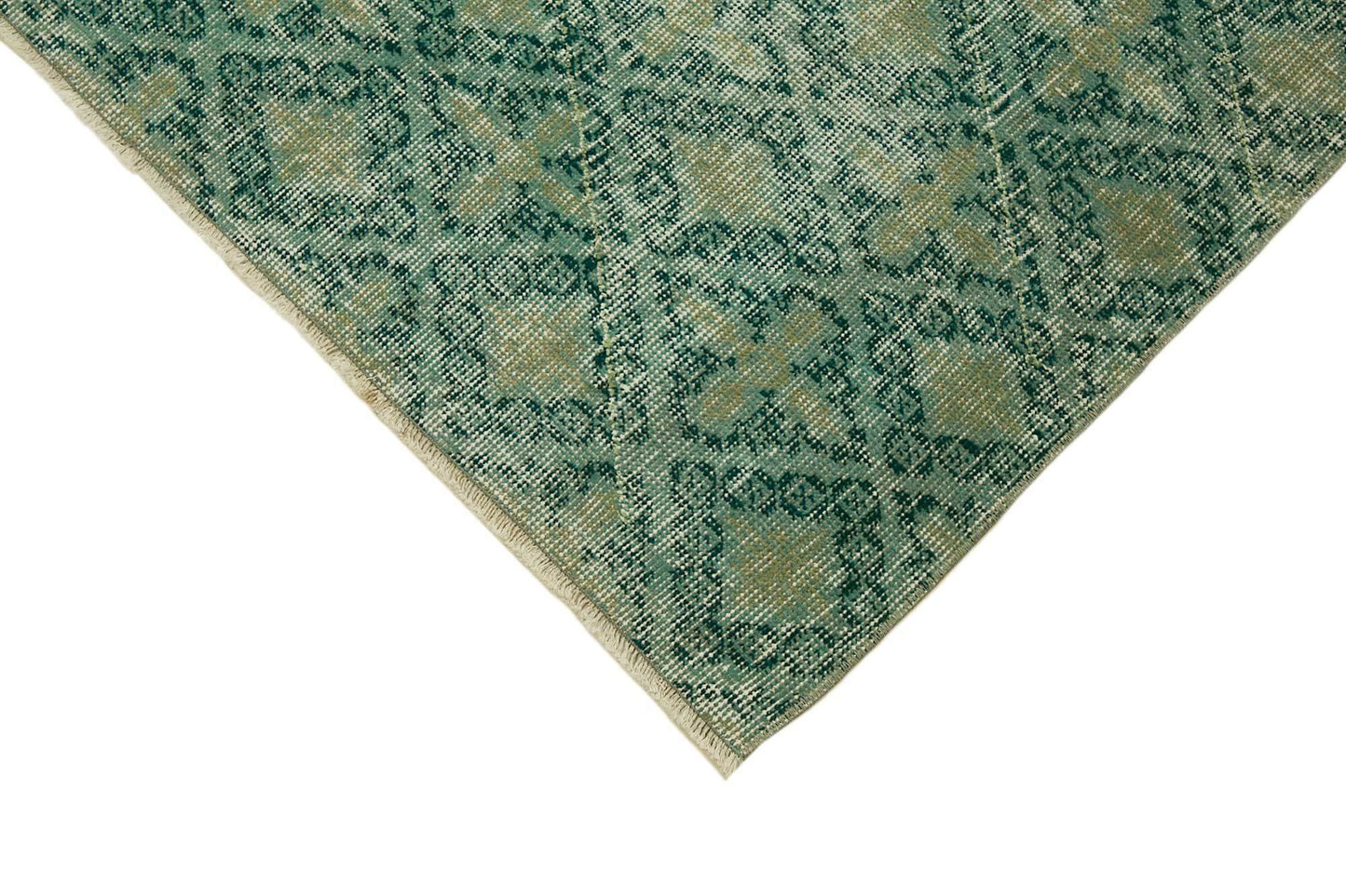 4x7 Green Turkish Vintage Area Rug - 45812