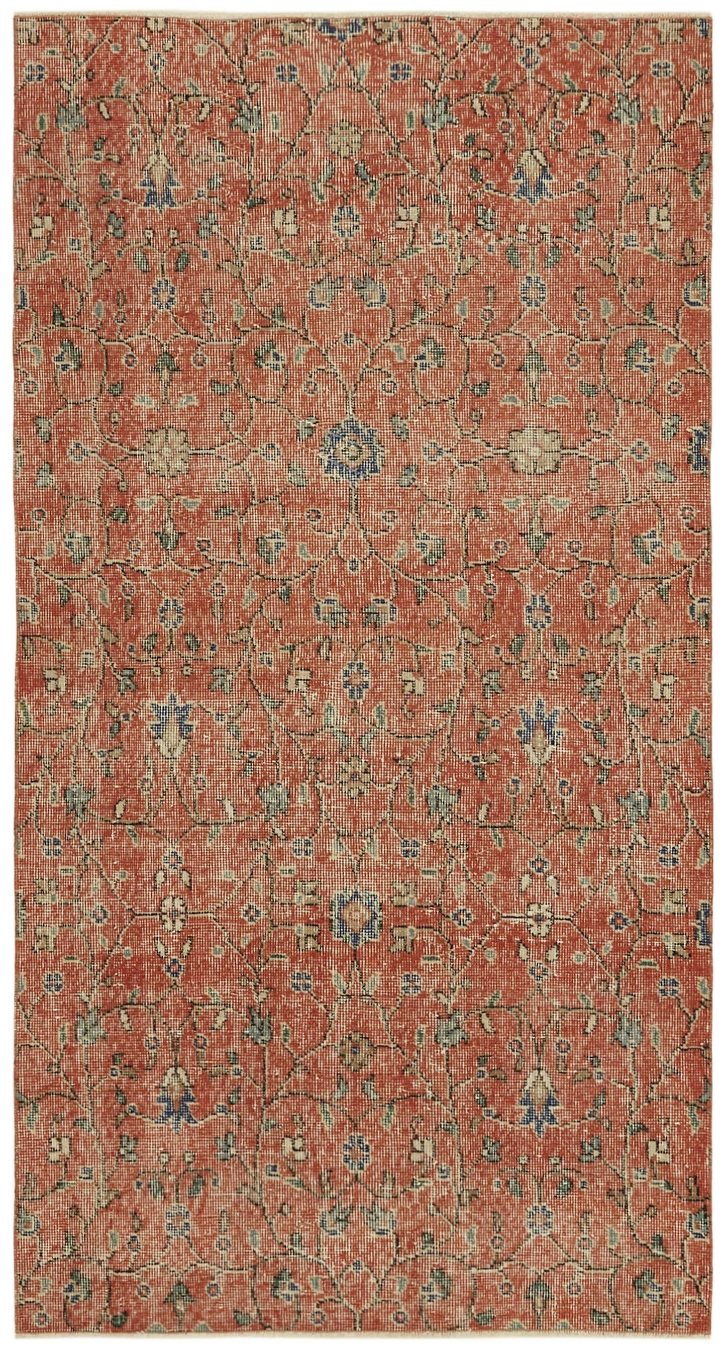 4x7 Orange Turkish Vintage Area Rug - 45813