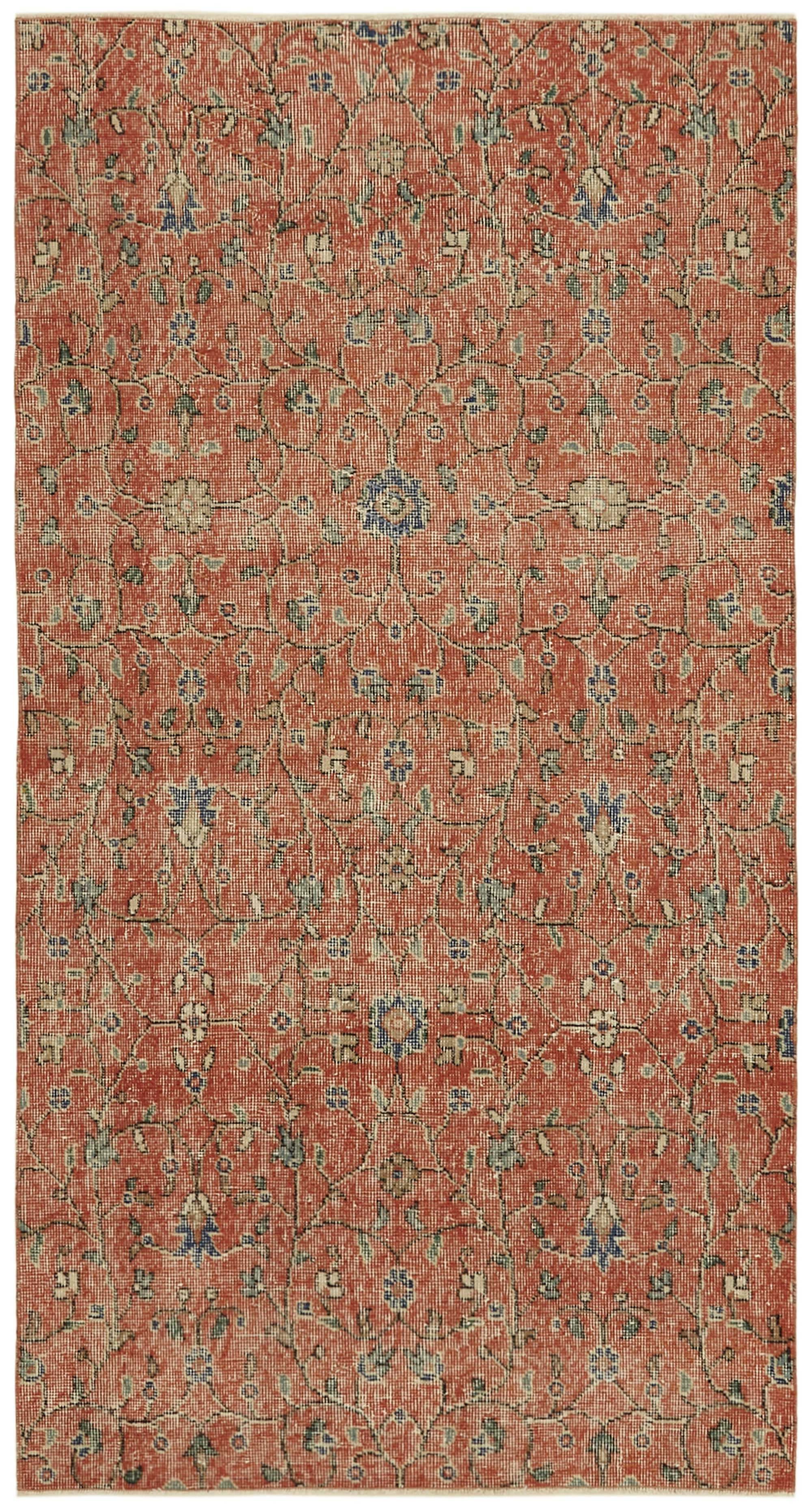 4x7 Orange Turkish Vintage Area Rug - 45813