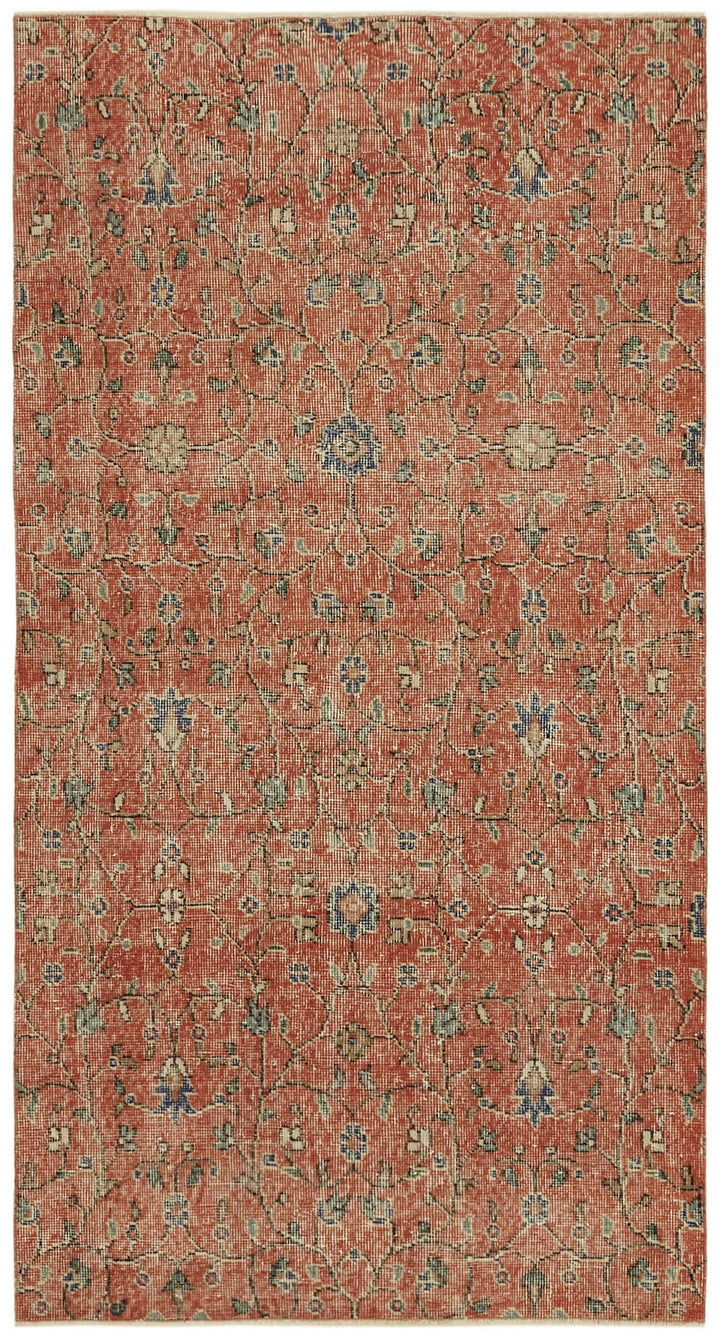 4x7 Orange Turkish Vintage Area Rug - 45813
