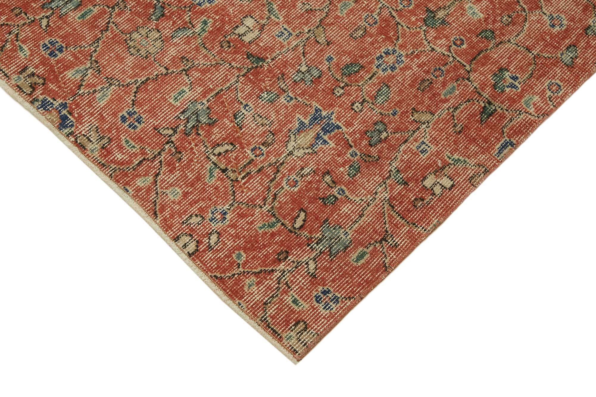 4x7 Orange Turkish Vintage Area Rug - 45813