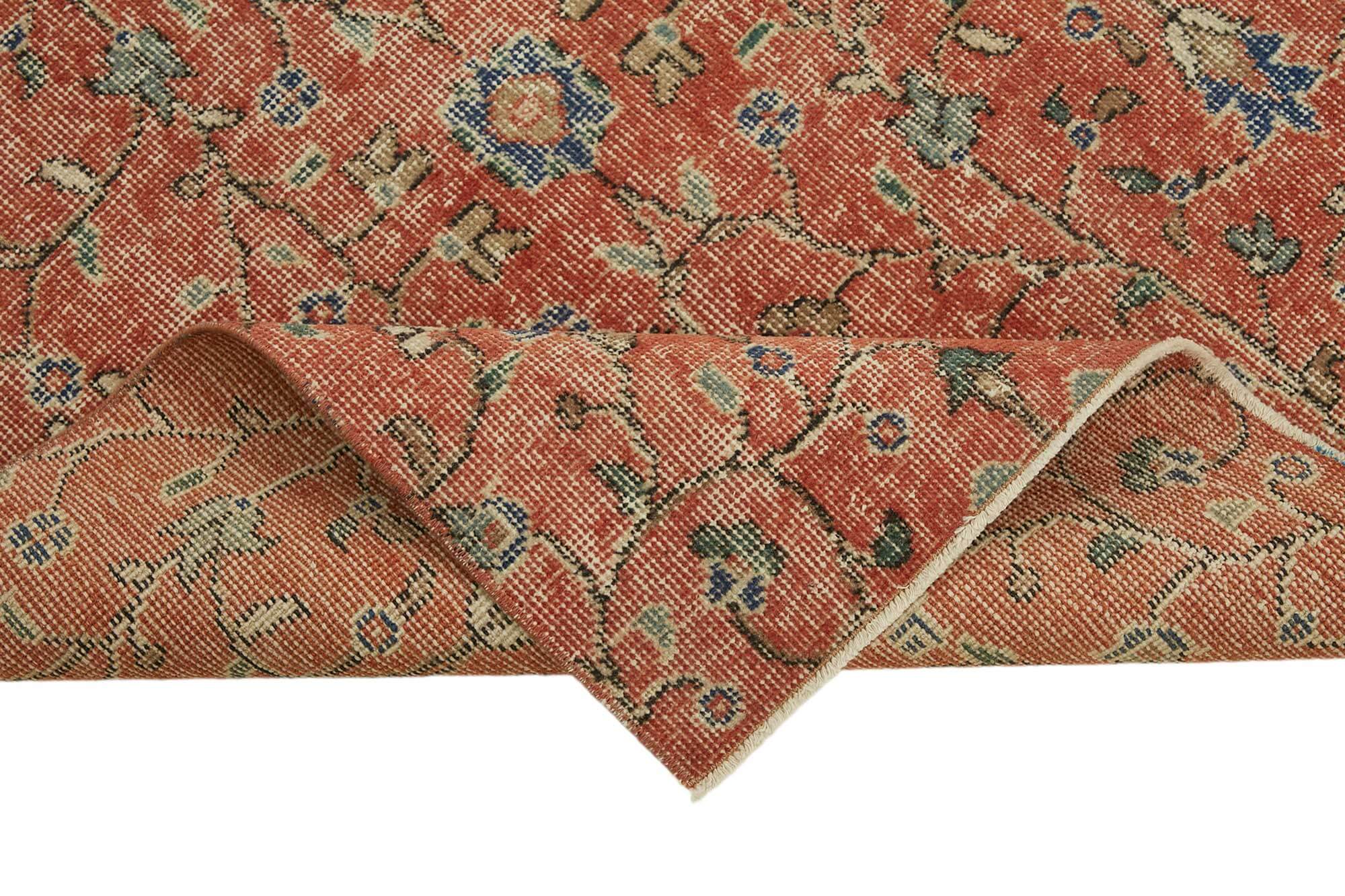 4x7 Orange Turkish Vintage Area Rug - 45813