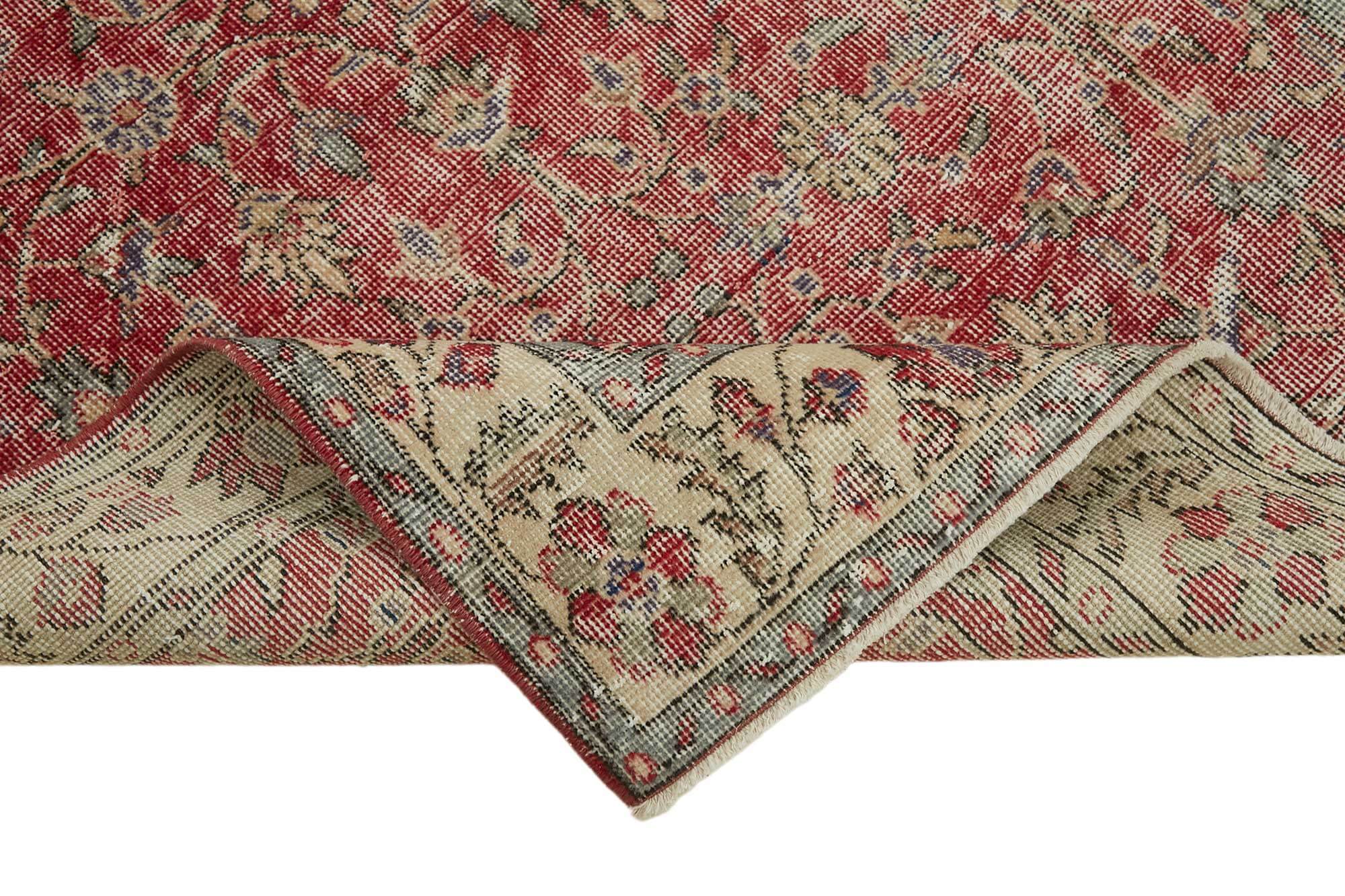 4x7 Red Turkish Vintage Area Rug - 45817