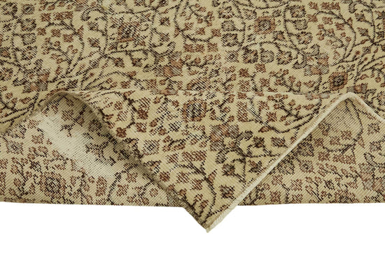 4x6 Beige Turkish Vintage Area Rug - 45818