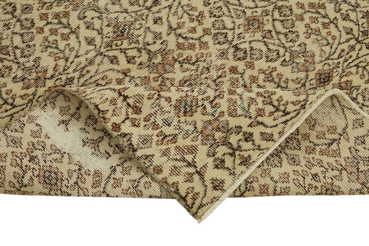 4x6 Beige Turkish Vintage Area Rug - 45818